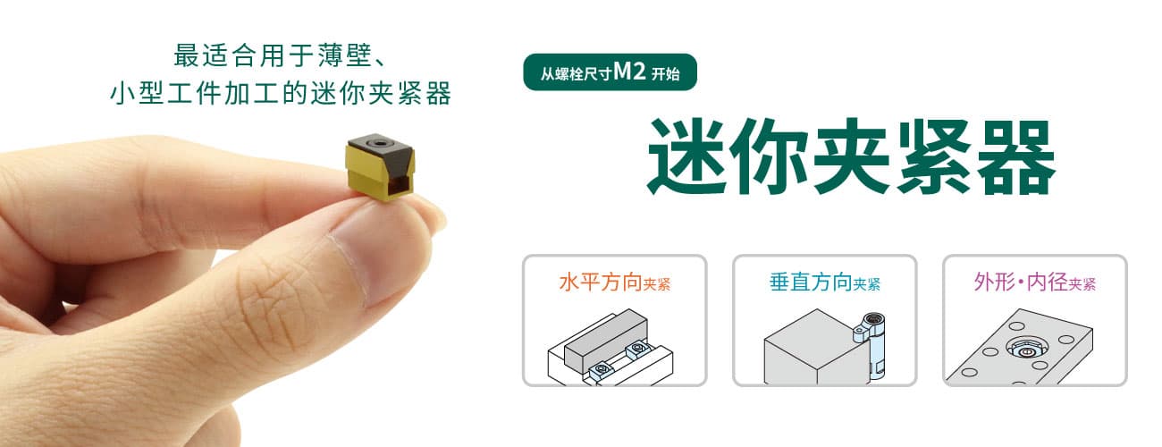 最适合用于薄壁、小型工件加工的迷你夹紧器